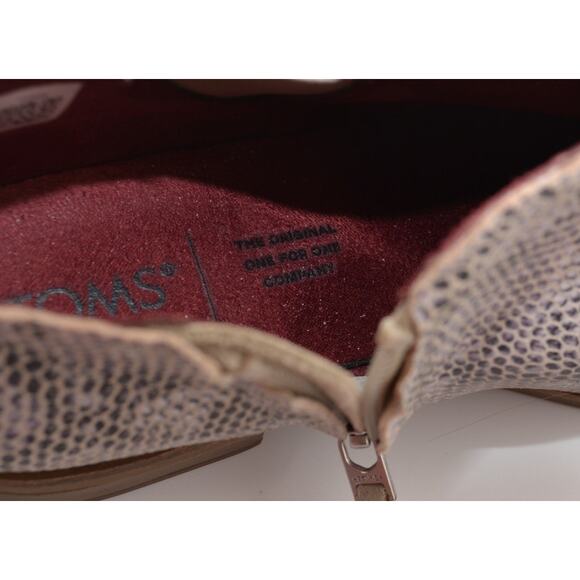 Snake Skin Suede Booties - Toms Women's Ankle Boots Zip - Stylish Stretch Design - Picture 9 of 10